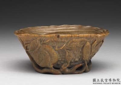 图片[2]-Carved rhinoceros horn washer with flowers and fruits decoration, Late Ming dynasty-China Archive